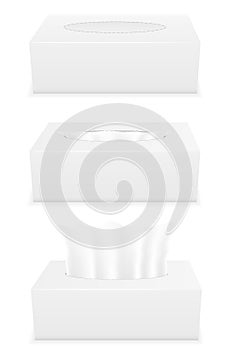 White tissue box set icons vector illustration