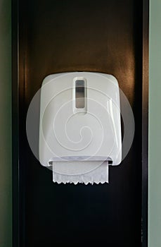 White Tissues paper towel dispenser