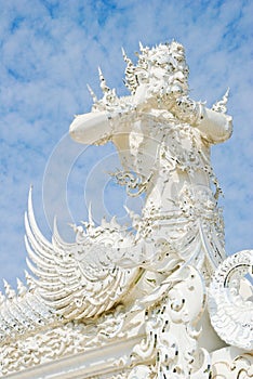 White Titan Statue in Wat Rong Khun, Chiang Rai, Thailand