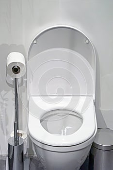 White toilet in the bathroom in luxury hotel