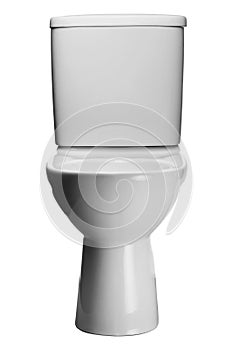 White toilet bowl isolated on a white background