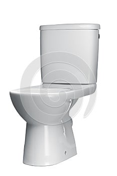 White toilet bowl isolated on a white background