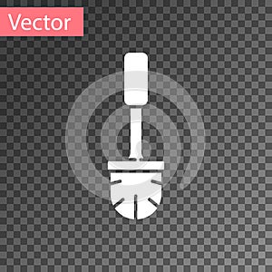 White Toilet brush icon isolated on transparent background. Vector Illustration