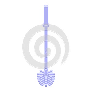 White toilet brush icon isometric vector. Clean bowl