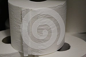 White toilet paper roll ecological cleaning cloth photo