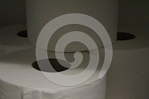 White toilet paper roll ecological cleaning cloth photo