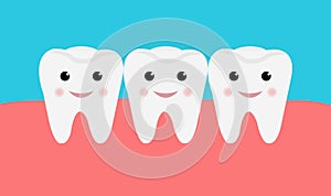 White Tooth With Blue Background Poster