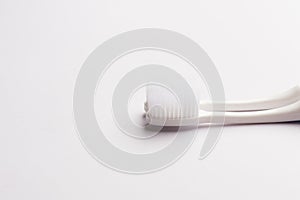 White toothbrush  on white background