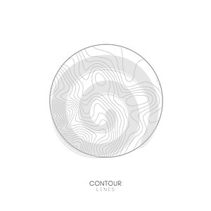 White Topographic map circle logo concept.Topo map elevation lines. Contour vector abstract vector illustration.