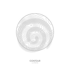 White Topographic map circle logo concept.Topo map elevation lines. Contour vector abstract vector illustration.