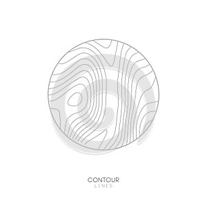 White Topographic map circle logo concept.Topo map elevation lines. Contour vector abstract vector illustration.