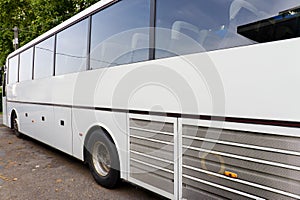 White tour bus