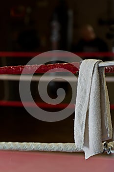 White towel on the boxing ring