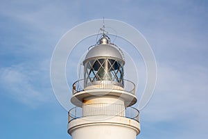 The white tower of Cavalleria Menorca island. Baleares, Spain