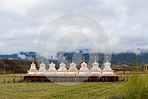 The white tower in Ganzi Prefecture, Sichuan Province