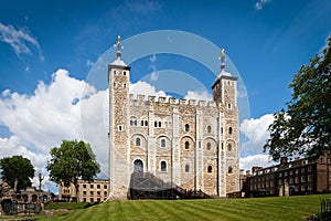 The White Tower, London - England. Is a central tower, the old keep, at the Tower of London. It was built by William the Conqueror