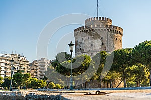 White Tower, View of Thessaloniki city Center, Greece - Horizon
