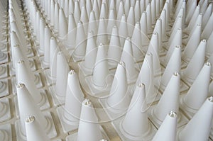 White traffic cones