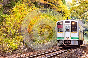 White train commuter Fukushima Japan