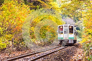 White train commuter Fukushima Japan