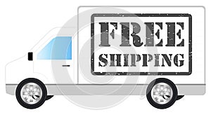 White transport truck car with free shipping