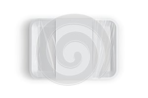 white tray packaging for food isolated on white background vector