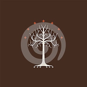 White Tree of Gondor. Isolated on brown background