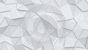White triangular polygon surface 3D rendering