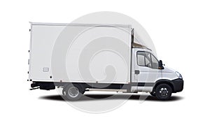 White truck isolated on white