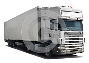 White truck Scania.