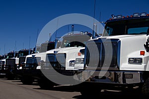 White Trucks At Dealership No Markings