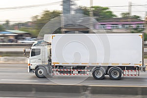 White trucks for refrigerators, fast road transport