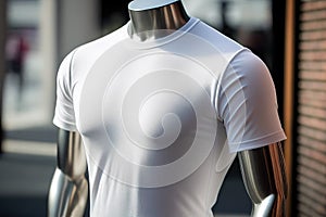 White tshirt template mockup for men. Tshirt slim fit template design for graphic design. Mockup template for design print.