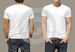 White tshirt on a young man template