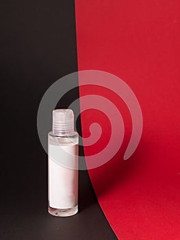 White tube bottle of shampoo, conditioner, hair rinse, mouthwash, on a background