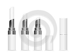 White tubes with white lipstick. Vector mock up