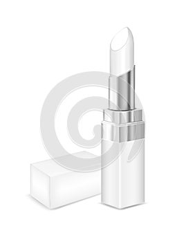 White tubes with white lipstick. Vector mock up