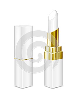 White tubes with white lipstick. Vector mock up