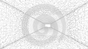 White tunnel with boxes intro able to loop endless