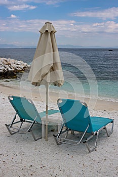 White-turquoise marble beach, Thassos, Greece