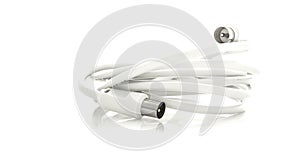 White TV coaxial cable