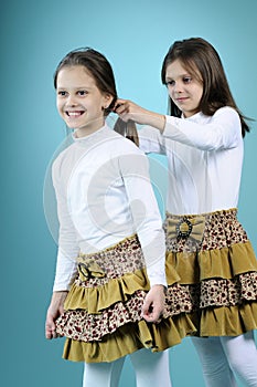 White twins sisters weaving hair