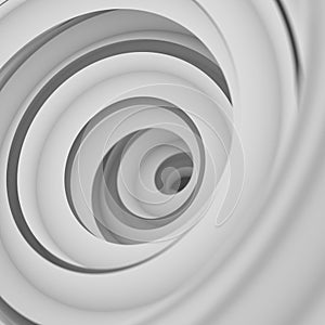 White twisted shape abstract 3D render