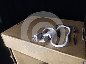 white type c mini usb cable