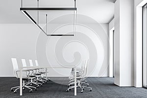 White ultra modern office meeting room