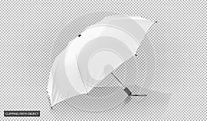 White umbrella isolated on virtual transparency grid background