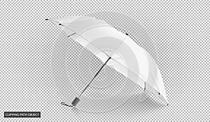 White umbrella isolated on virtual transparency grid background