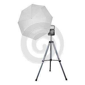 White umbrella reflector for speed light.