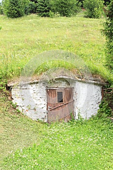 Cellar in village Dedinky in Slovakia