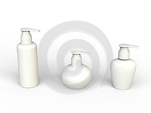 White unlabled beauty creme bottles